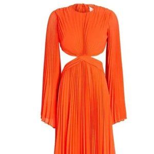 ALEXIS Laurnea Open-Back Plissé Chiffon Maxi Dress (Size Medium) (never worn)